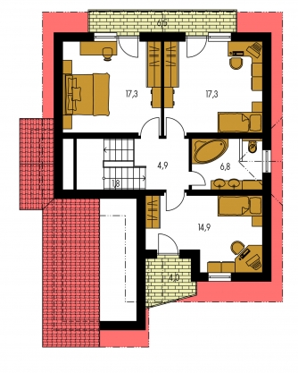 Mirror image | Floor plan of second floor - TREND 281